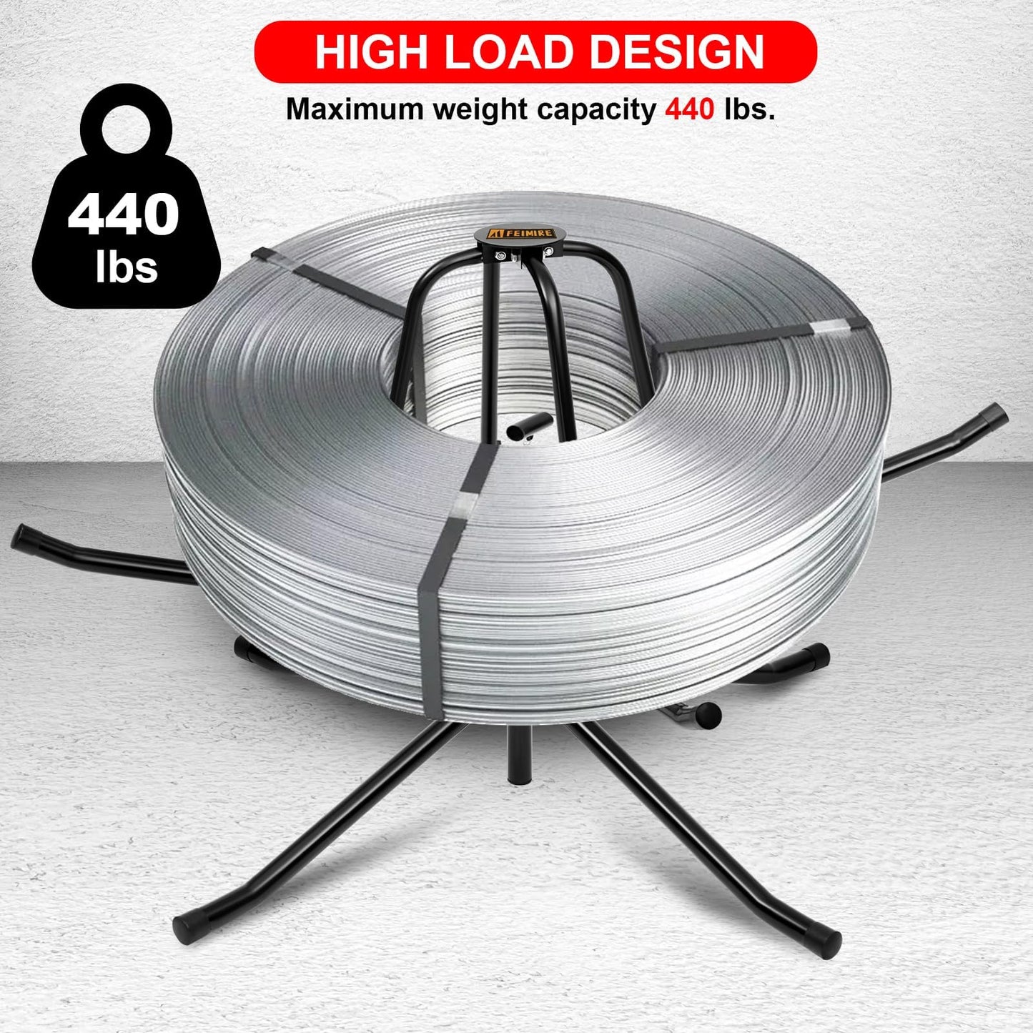 FEIMIRE Heavy Duty PEX Piping Uncoiler for 3/8'' to 1'' Pex Tubing, Multi-function Foldable Pipe Dispenser, Potable Water PEX Tubing Decoiler Maximum Load of 440 Pounds (55'')