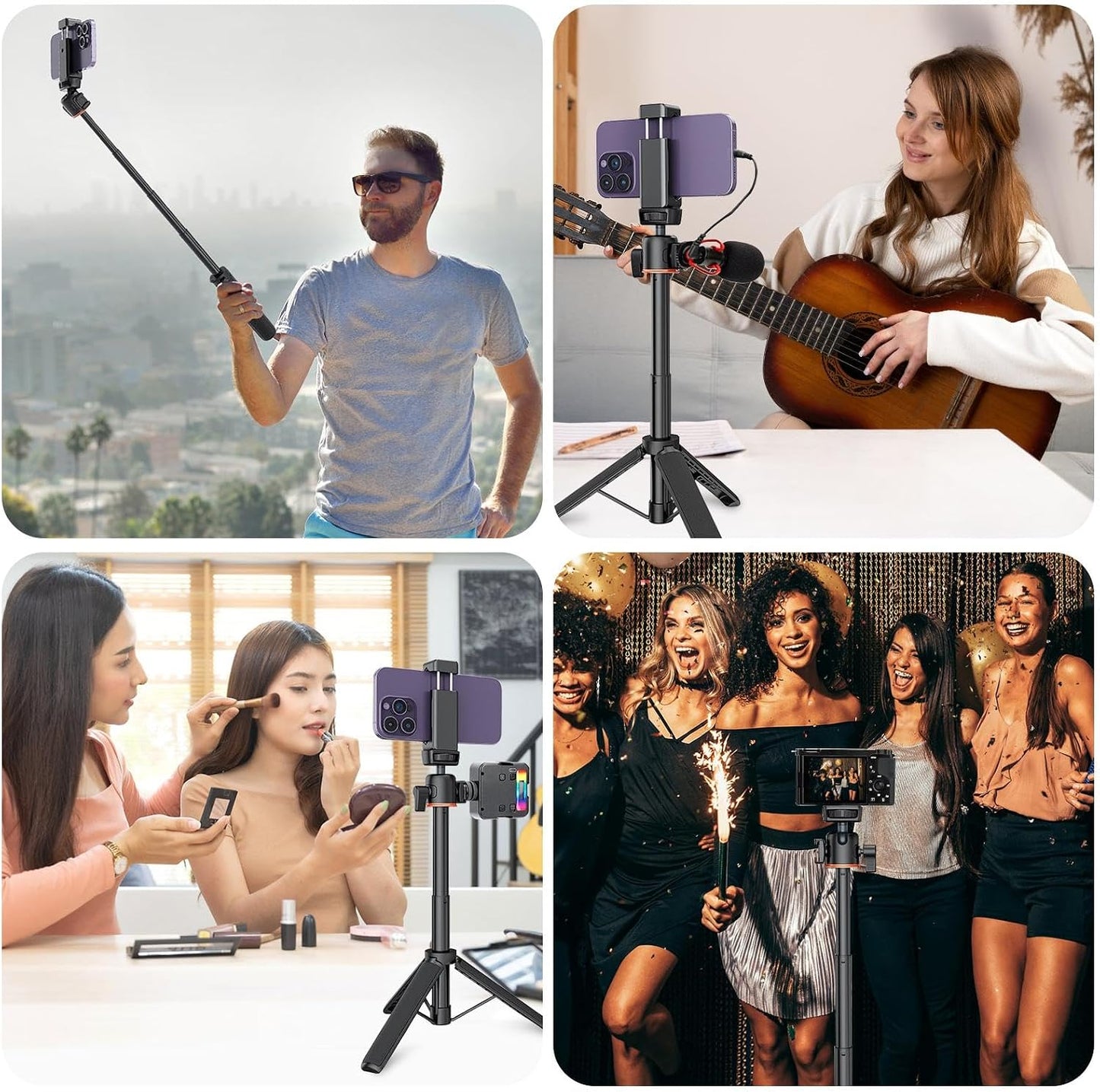 360 1/4 Inch 13 12 11/DJI 5 4 3/Insta360 PULUZ Camera Tripod Stand, Mini Desktop Aluminum Selfie Stick with Cold Shoe