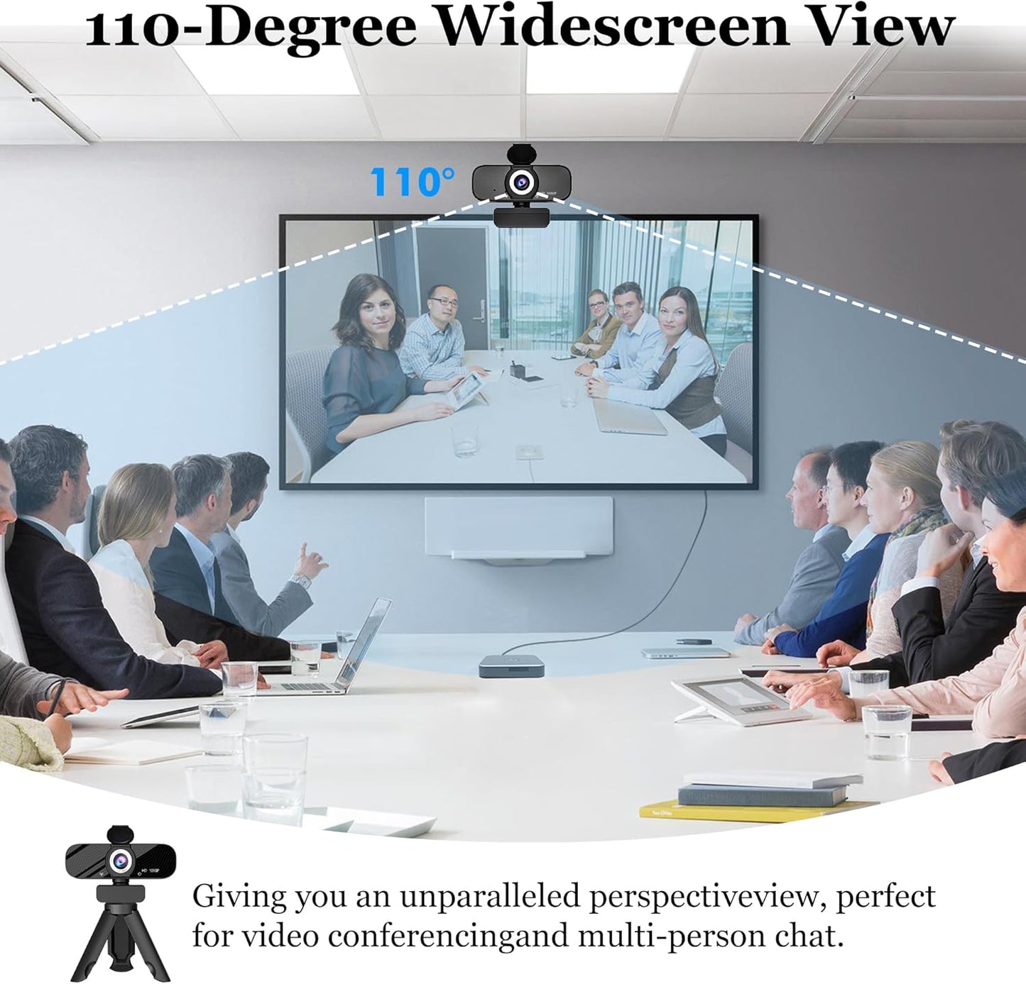 SZGIARUY 1080P Computer-Style1 Full HD Webcam with Built-in Microphone and Rotatable Tripod, Privacy Cover, for Desktop