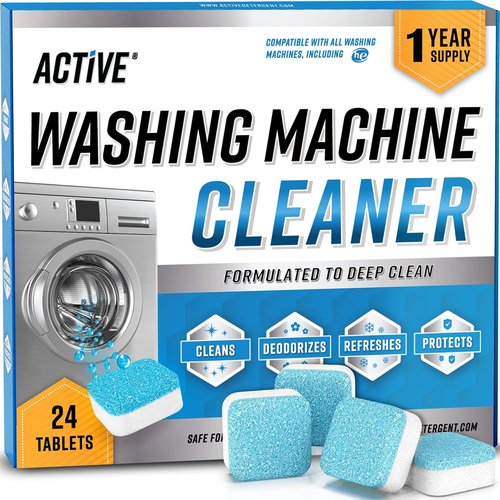 Eco-Friendly Washing Machine Cleaner Tablets | 24 Pack Deep Cleaning for HE Front & Top Load Washers
