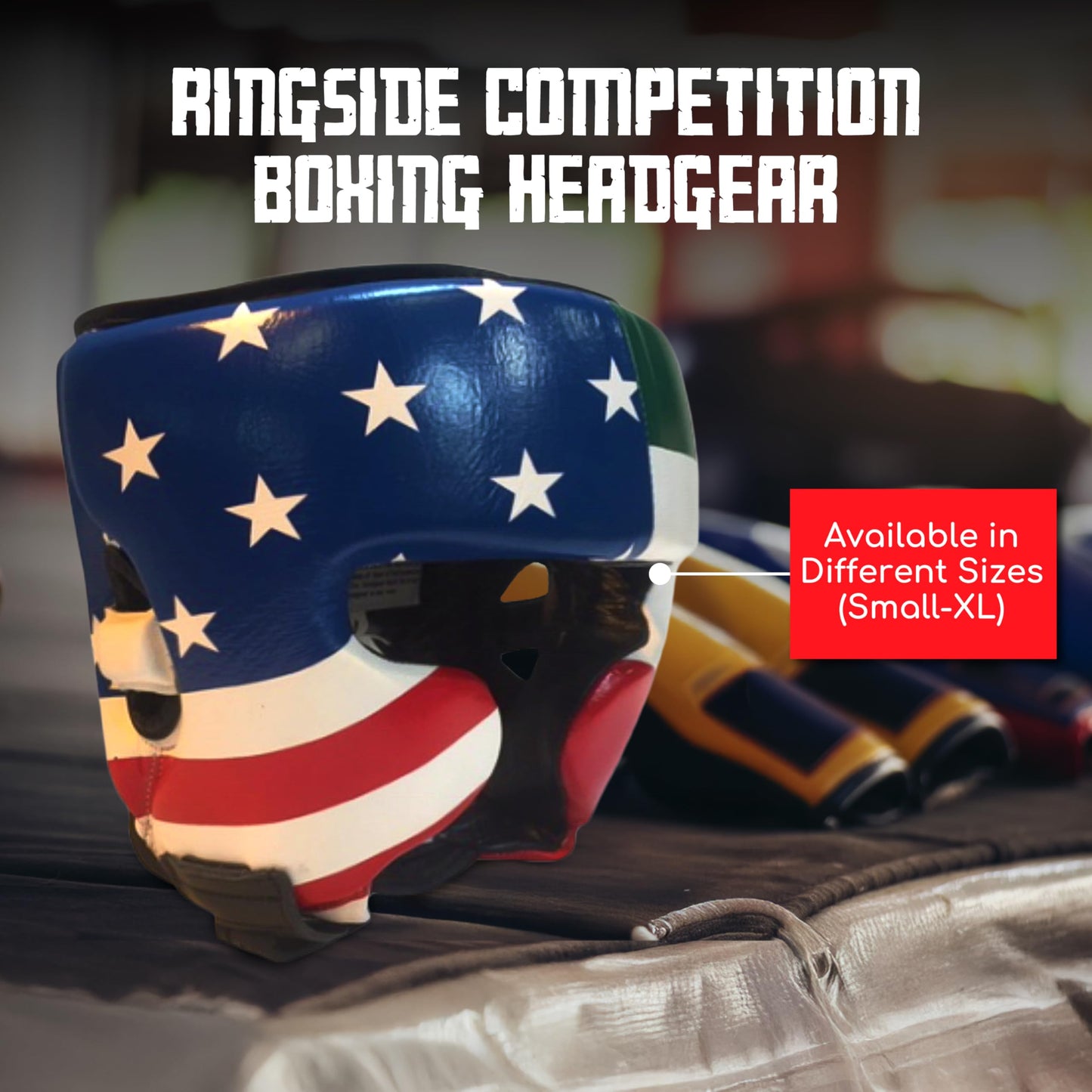Ringside Competition Boxing Headgear, USA Boxing-Approved Leather Headgear with Cheek Protection, Great for MMA, Muay Thai, Kickboxing, and Training, Ideal for Men and Women, USA/Mexico, XL
