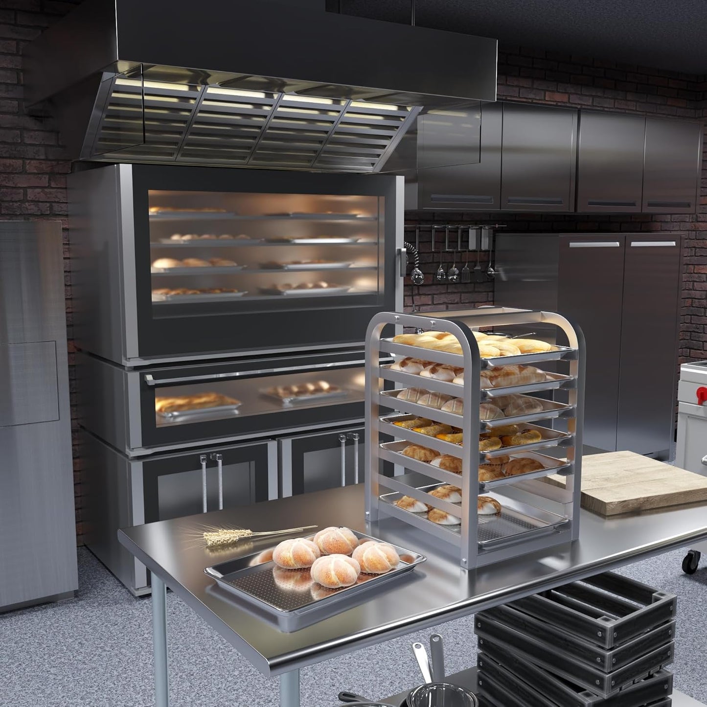 Skiennix 19 Gauge Half Size Perforated Aluminum Bun Sheet Pan - 13 in. x 18 in. for Even Baking