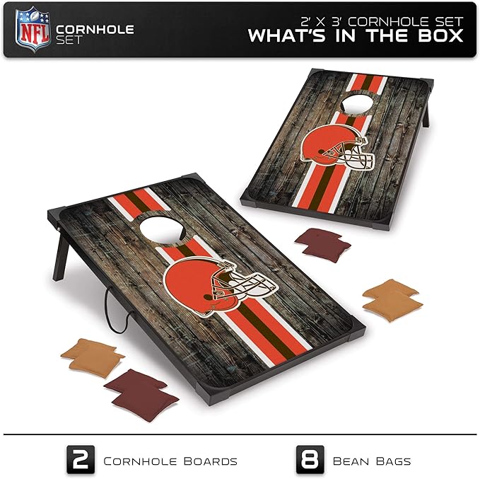 Wild Sports NFL 2' x 3' MDF Deluxe Cornhole Set - with Corners and Aprons