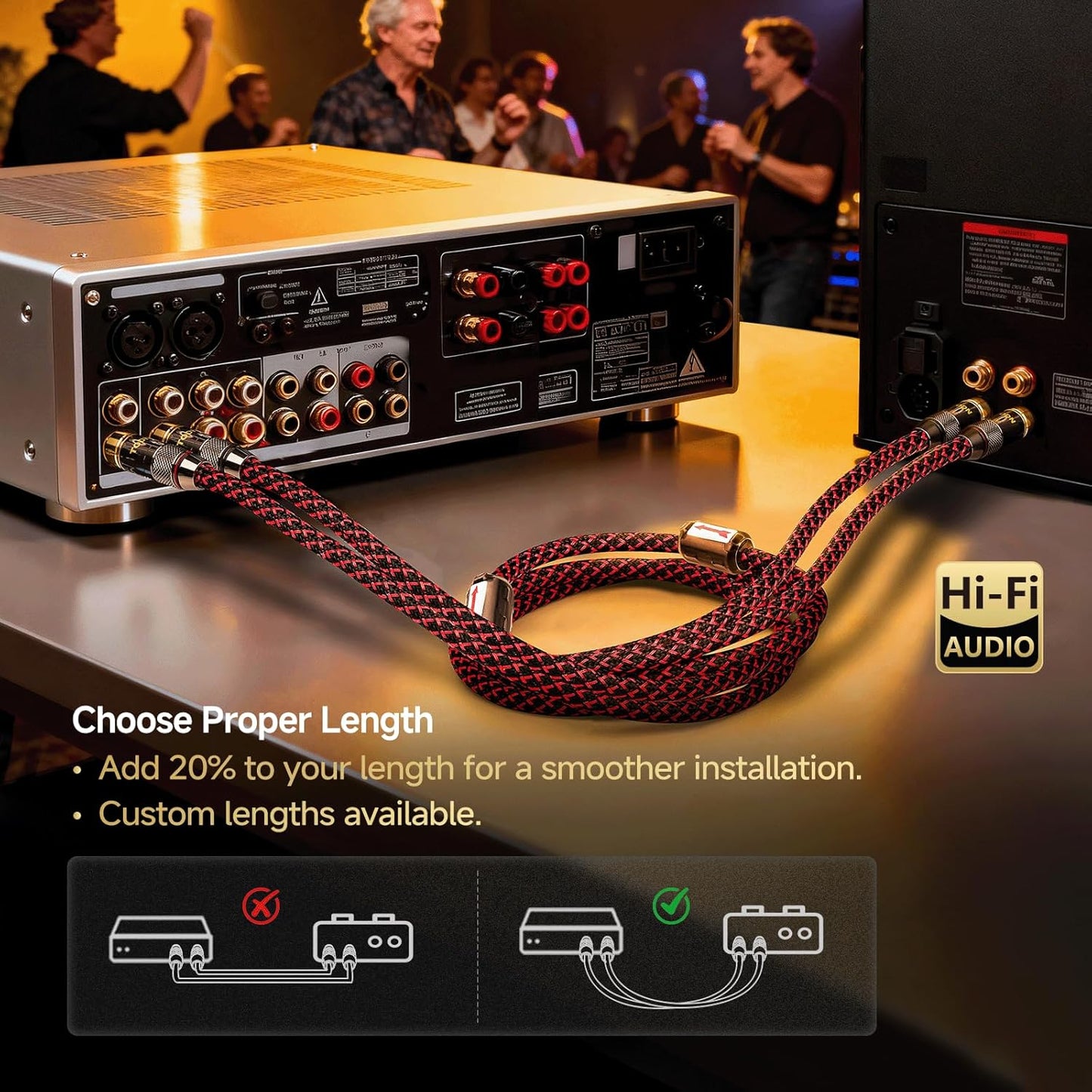 4-Core-OFC (1.64ft/0.5m, 1 TODN Audiophile RCA to RCA Audio Cable with Shielded RCA Stereo Cables for HiFi Home Theater