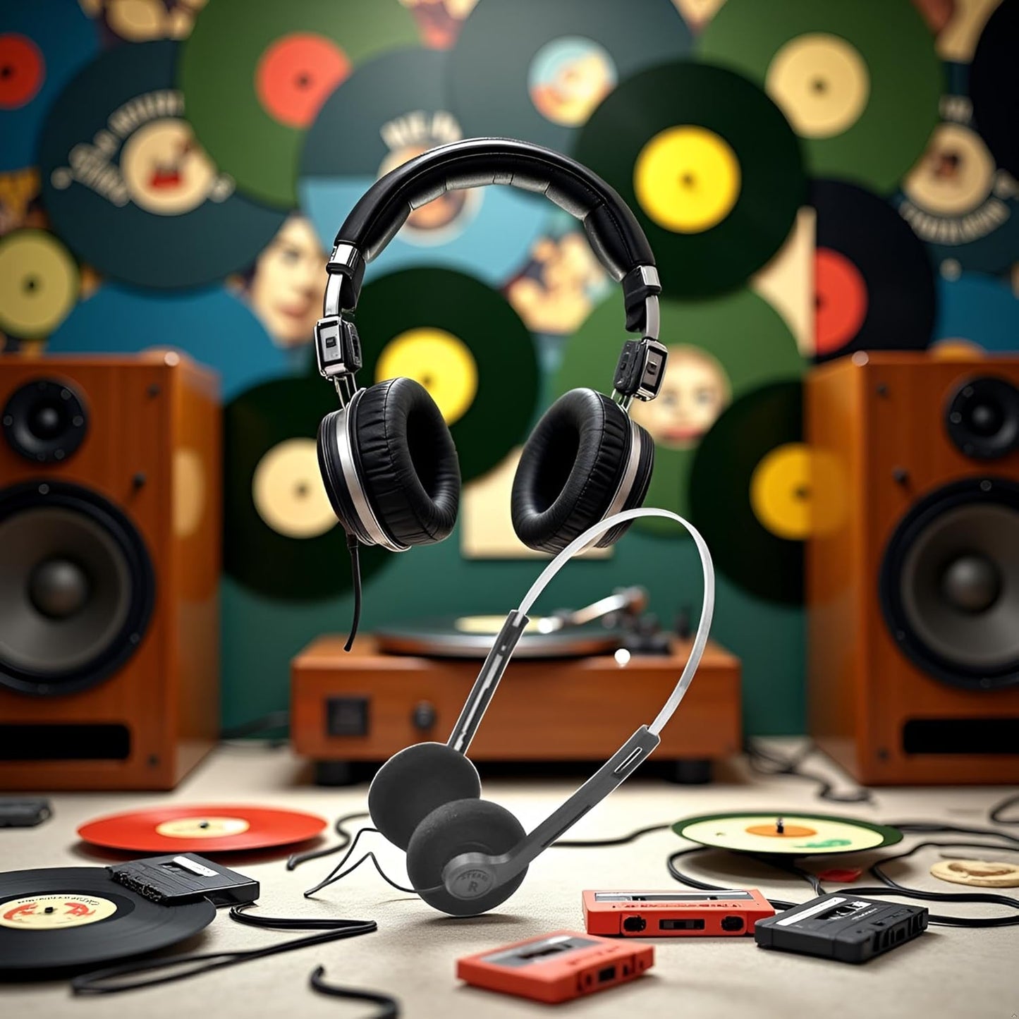 JJLFresheners Retro Over-Ear Headphones,Wired Stereo Headphones,Headphone,Lightweight Portable Headphone