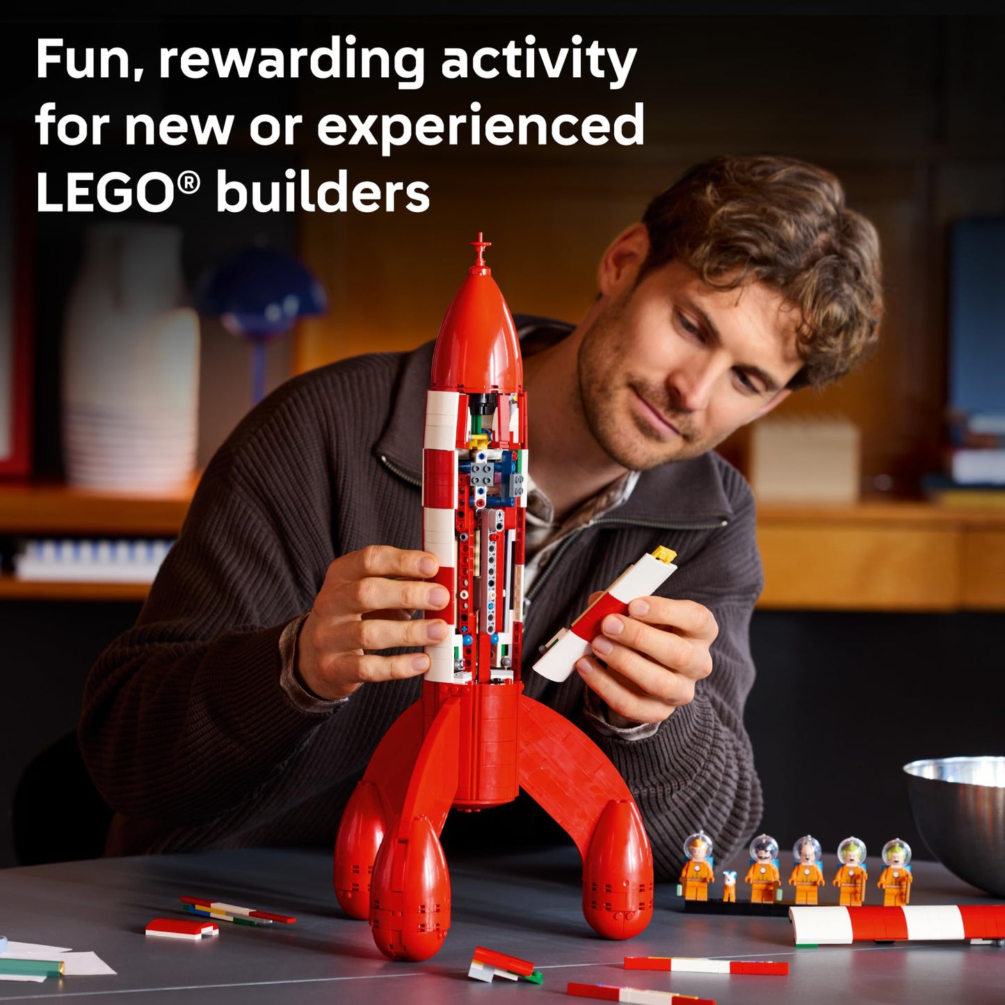 LEGO Ideas Tintin Moon Rocket - Building Set for Adults, Ages 18+ - Collectible Kit for Fans - Bedroom, Home Office Decor - Gifts for Comic Lovers - 21367