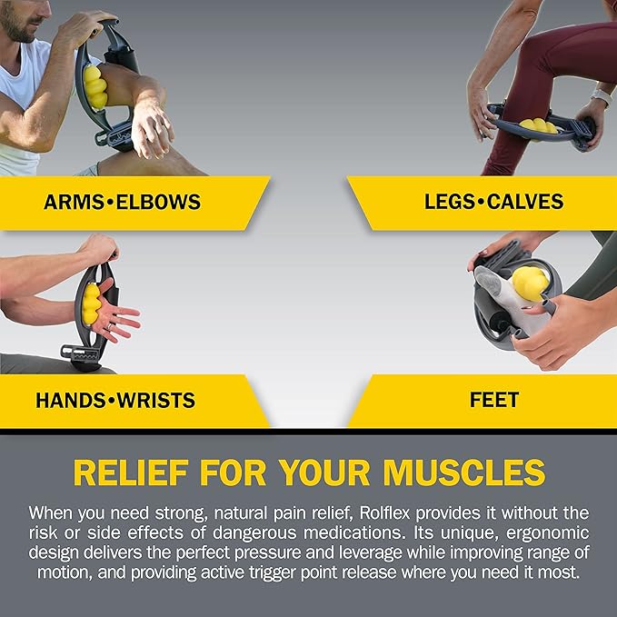 Rolflex Arm & Leg Massager Roller ??Muscle Roller to Address Golfer?™s Elbow, Tennis Elbow, Carpal Tunnel & More ??Arm & Leg Massage Roller for Muscle Tightness & Faster Recovery