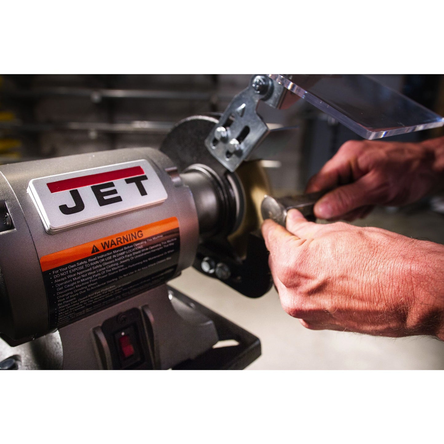 JET 6-Inch Bench Grinder w/ Wire Wheel, 3450 RPM, 115V 1Ph (JBG-6W)