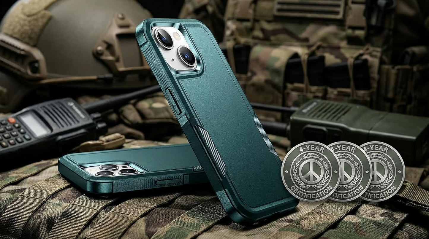 AEDILYS 15 Case,[15 2X Shockproof for iPhone FT Military Grade Drop Protection],with [Tempered Glass Screen Protector ]
