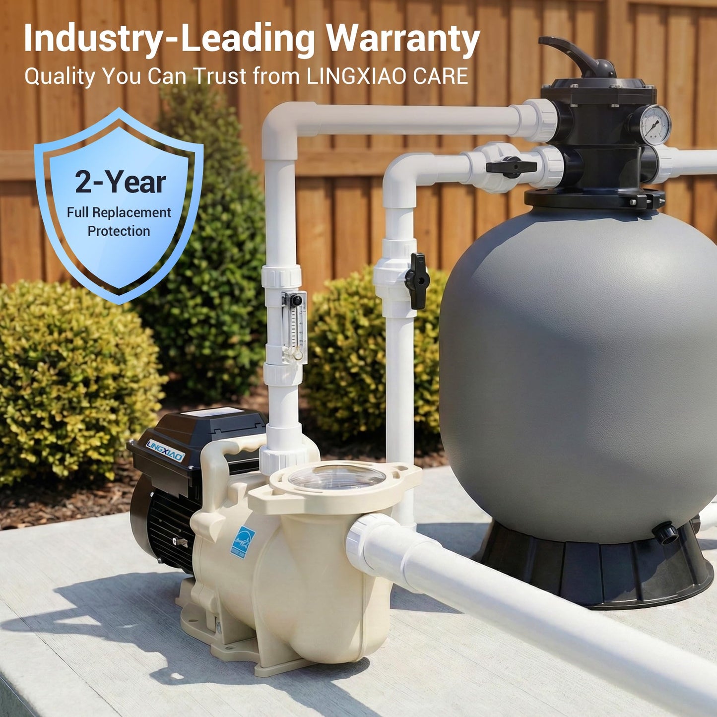 LINGXIAO Smart Variable Speed Pool Pump 2 HP, 115/208-230V, In/Above Pool Pump With Smart Life APP Control, Energy Star Certificate, High Flow & Self Priming - (2025 New Upgrade)