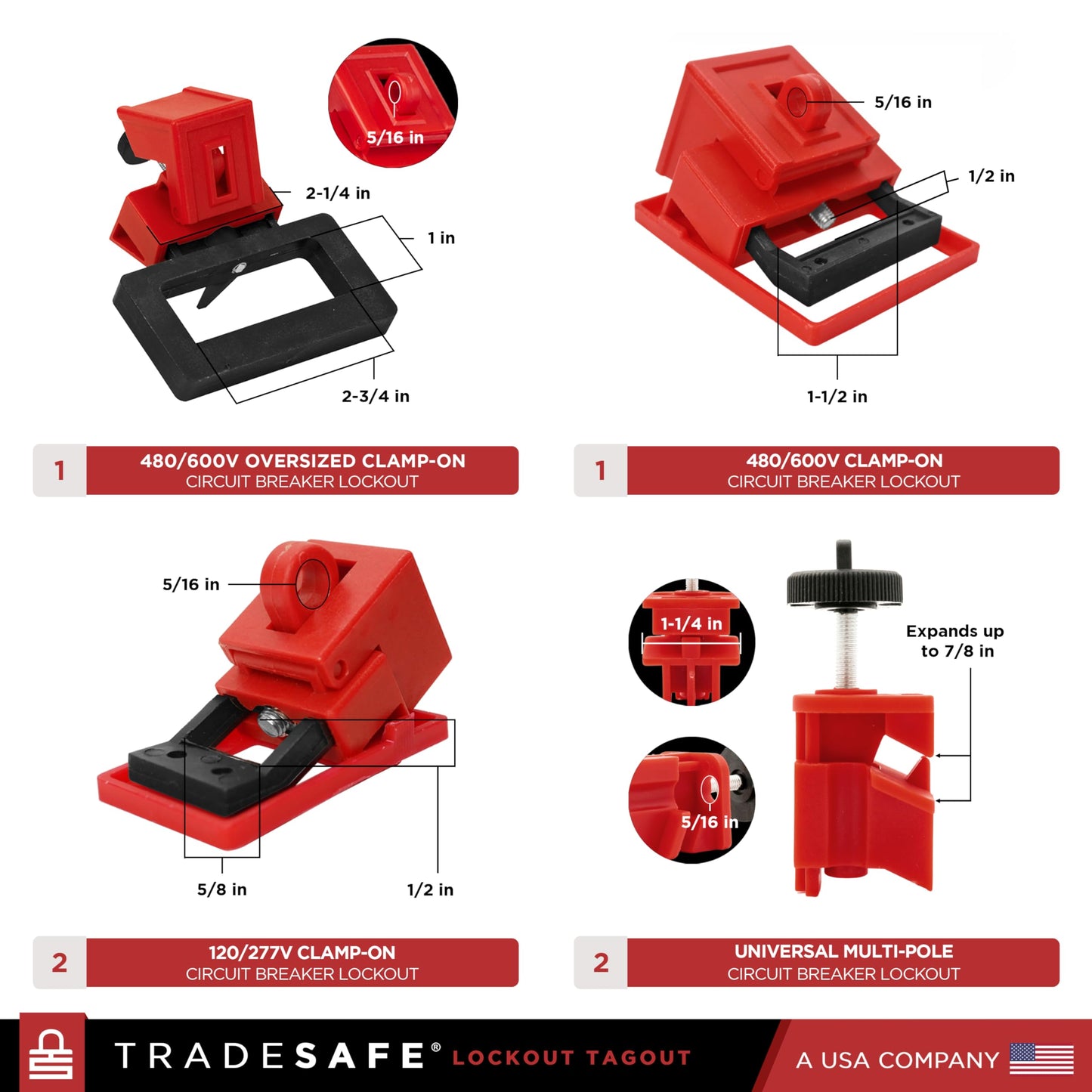 TRADESAFE Lockout Tagout Tool Kit - 85 Loto Devices, Loto Locks, Breaker Lockout Devices, Loto Tags, Inspection Tags, Cable Lock, Gate Valve Lockout, Plug Lock, Hasps