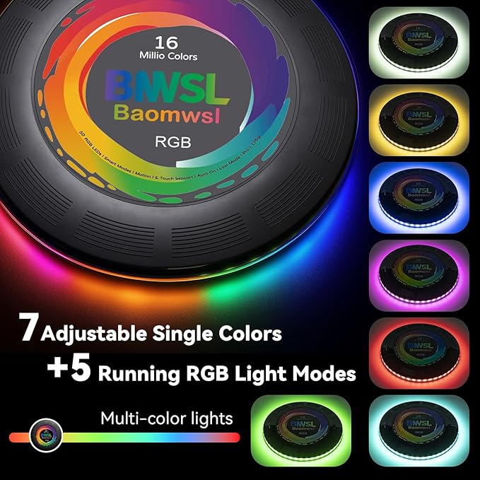 Light-Up Flying Disc - 16 Million Colors RGB or 50 LEDs, Ultra Bright, 12 Light Modes, Rechargeable, IP65 Waterproof, Durable, Camping Essentials for Teens/Kids/Adults/Boys/Girls