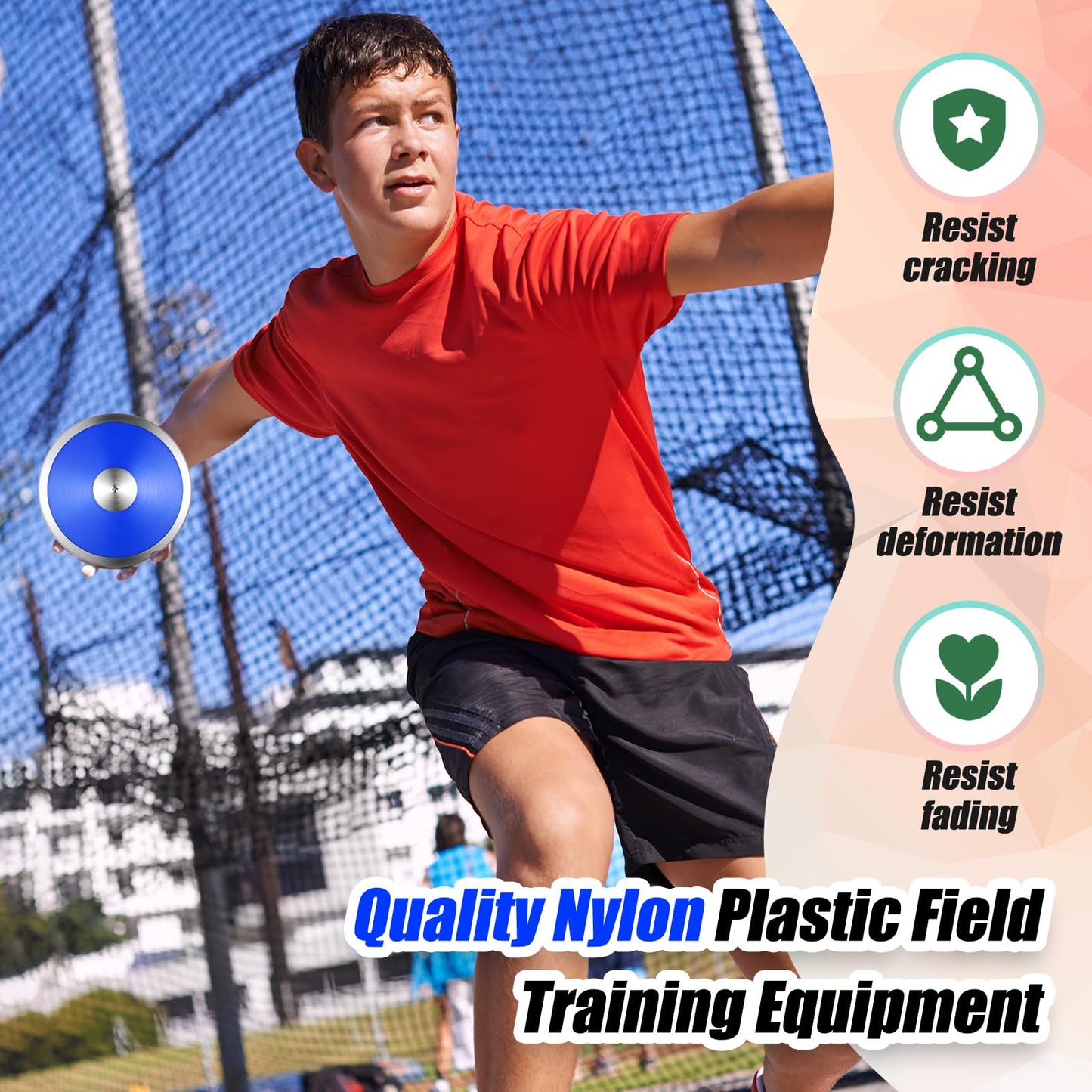 VercanMonth 4 Pcs Sports Training Discus Boys Girls Discus Track and Field Discuses Training Equipment for High School and College Throwers Practice and Competition(Blue)