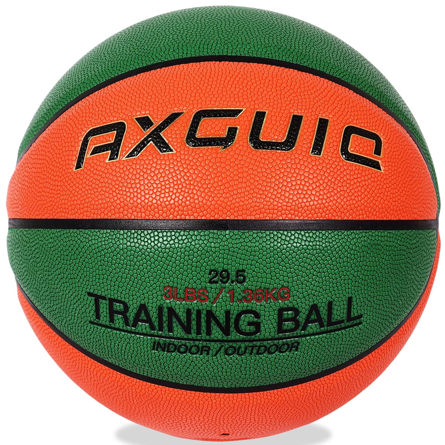 AXGUIQ 3LBS Weighted Heavy Training Basketball 29.5" for in& Outdoor Improving Dribble Up Basketballs Handling Dribbling Passing Rebounding Skills Size 7 Weighted Heavy Training Basketball Equipment