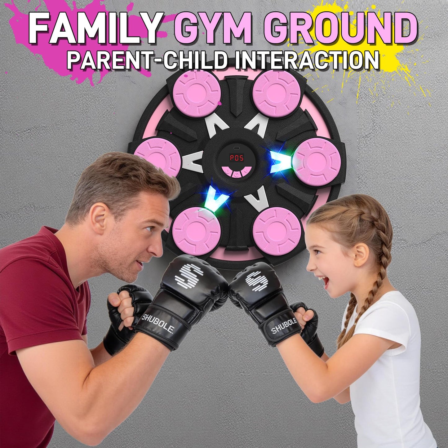 Music Boxing Machine for Kids & Adults - Wall Punching Pad with Lighting, 9-Speed Bluetooth Boxing Game with Gloves, Wall Mounted Exercise Equipment, 2026 Upgrade Boxing Equipment for Kids Age 6+