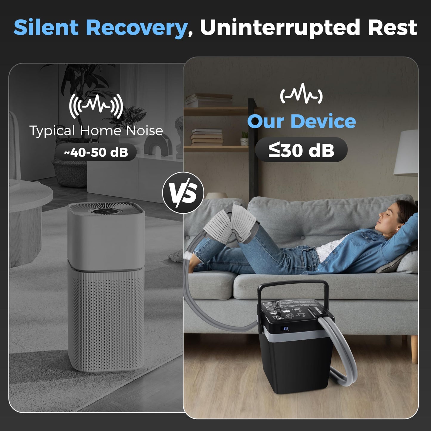 FUPTOS Cold Therapy Machine, Portable Ice Machine for Knee After Surgery with Adjustable Modes & Quiet Pump, for Shoulder Ankle Pain Relief, Cryotherapy Machine Post Surgery Recovery