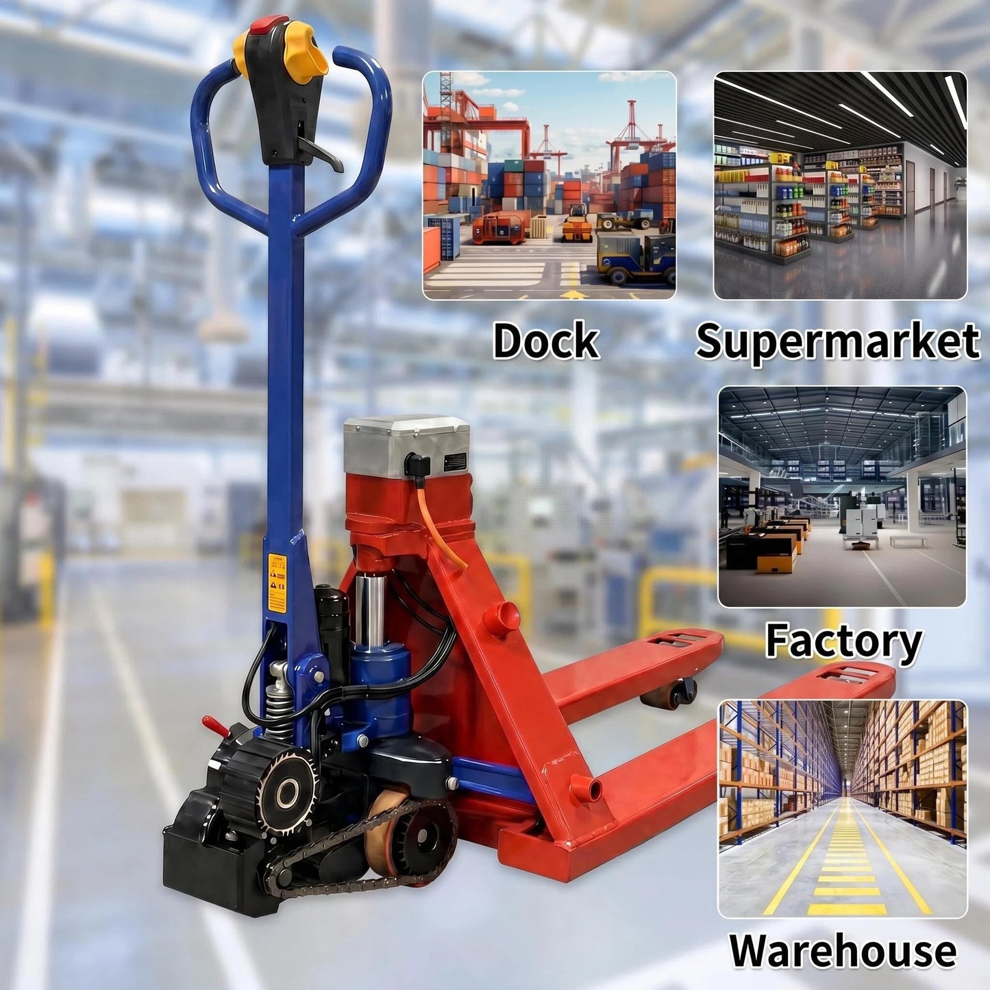 11023 LBS Lithium Electric Pallet Jack, 7H Long Runtime Walkie Pallet Truck with Auto Brake Safety Function, Full Power Drive, 59.1" x 26.8" Forks, Heavy Duty for Industrial & Commercial Use