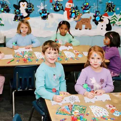 BenLouis Snowflake Holiday Party Favors - Winter Classroom Gift Prizes for Kids (12 Set)