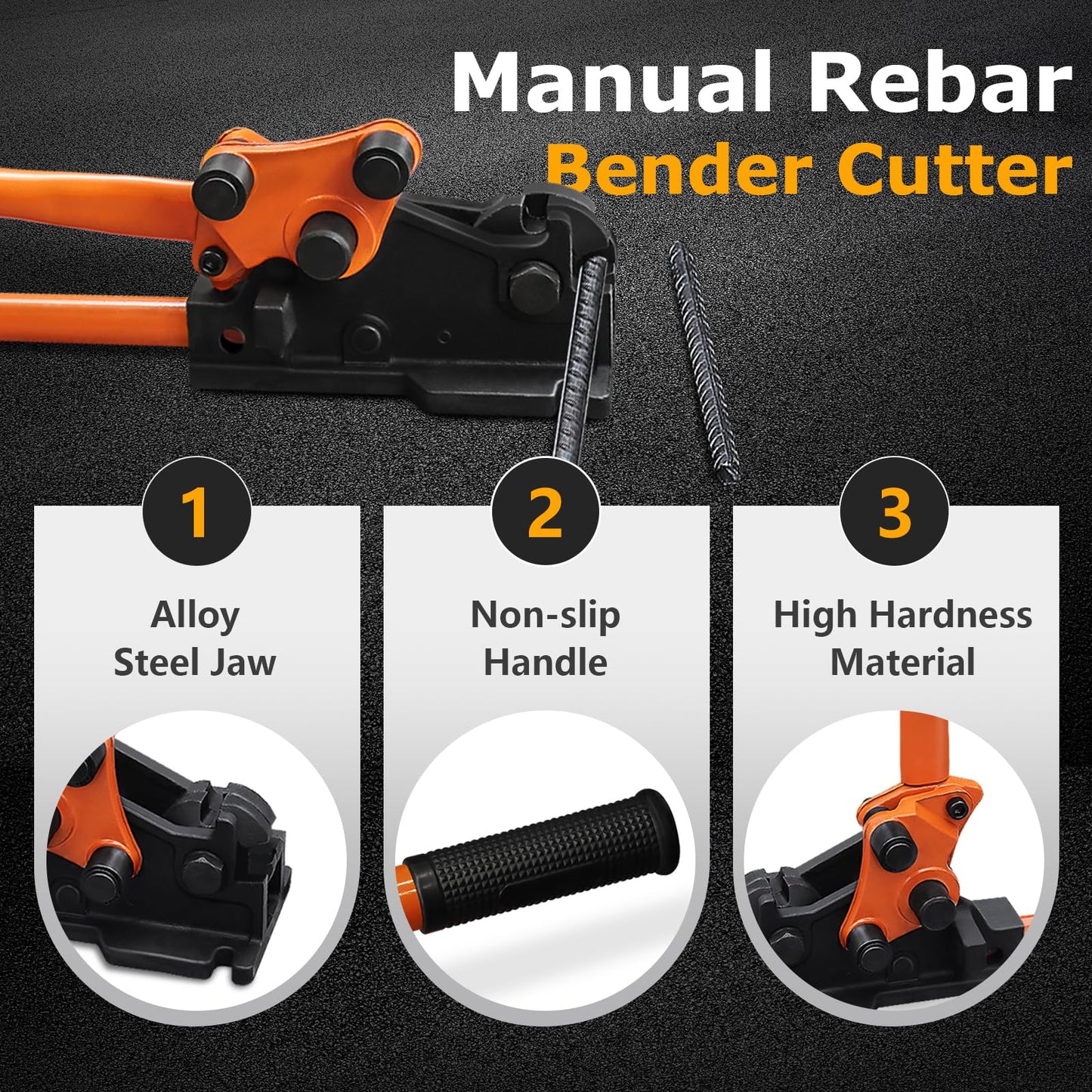 LOSCHEN Manual Rebar Cutter and Bender,for Construction Site and Home-use,Removable Rebar Shears, Rebar Bending Machine, Bending and Cutting Rebar up to 5/8 Inch