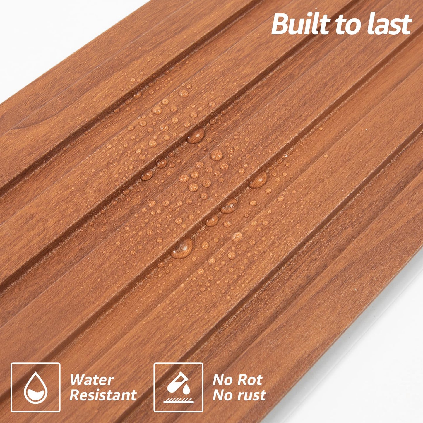 Art3d WPC Wainscoting Panels, 16-Pack 48 x 6 Inch 3D Wall Accents for Interior Wall Decor, Living Room, Bedroom, Teak
