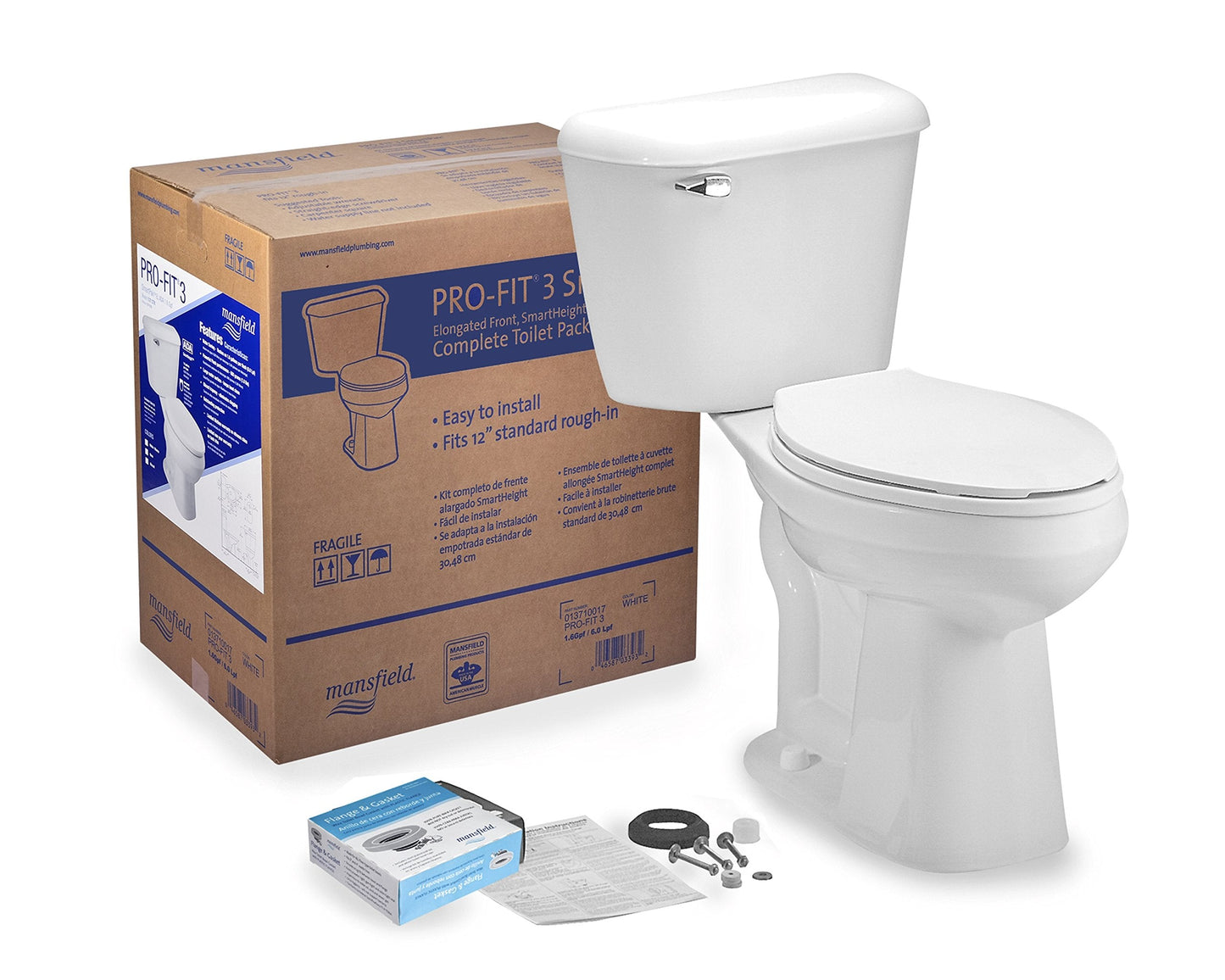 Mansfield Plumbing PRODUCTS 137CTK ProFit3 Toilet BX Kit, No Size, White