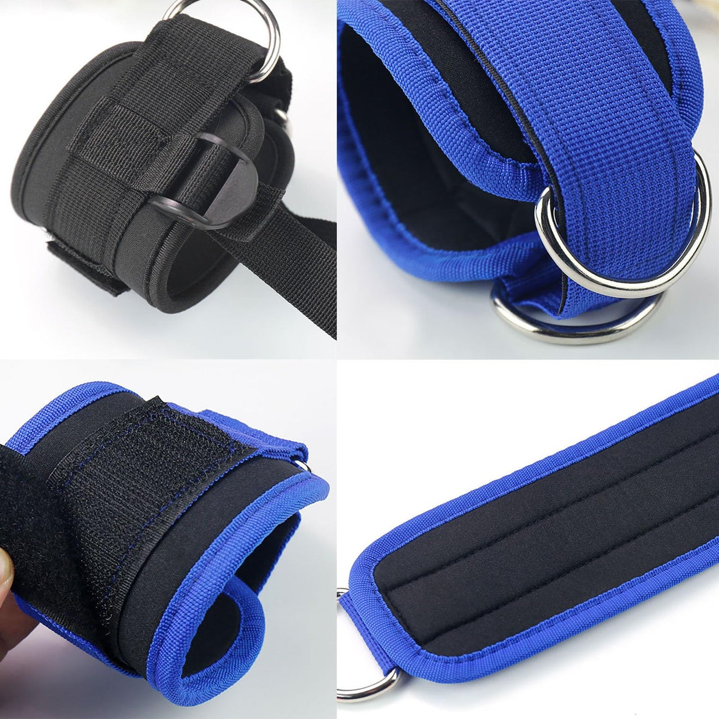 Ankle Straps Ankle Resistance Bands Wrist Cuffs Padded Straps Adjustable Fitness Glute Kickback D-Ring for Cable Machine Gym Foot Leg Training Brace Support, Leg Pulley Attachment Kickback Strap 2Pcs