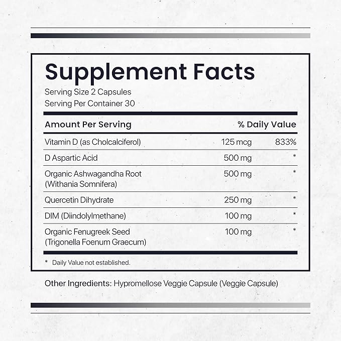 Nature's Pure Blend Peak Performance ??Testosterone Supplement for Men with D-Aspartic Acid, Ashwagandha & DIM ??Mens Prostate Health Support, Muscle Strength & Energy ??Prostate Supplement