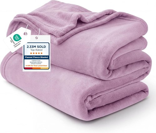 Bedsure GentleSoft Fleece Blanket - Cozy Throw for Kids, Perfect for Travel | 43x55 Inches, Lilac