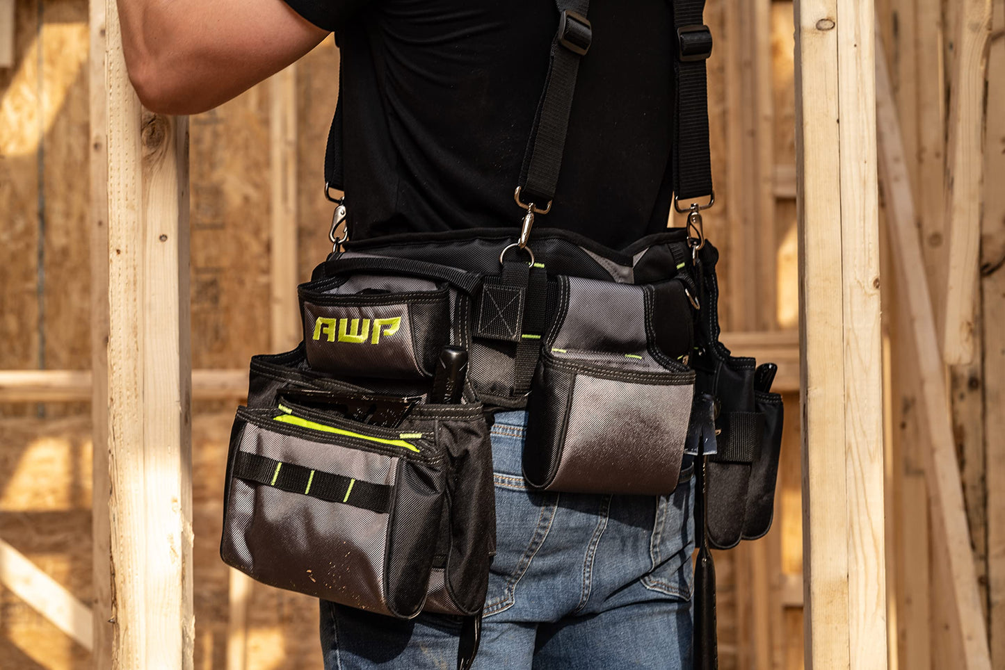 AWP TrapJaw Pro Framing Tool Rig with Spring-Loaded Technology, Premium Tool Belt & Spec Ops Tools 10" Nail Puller Cats Paw Pry Bar, High-Carbon Steel, 3% Donated to Veterans,