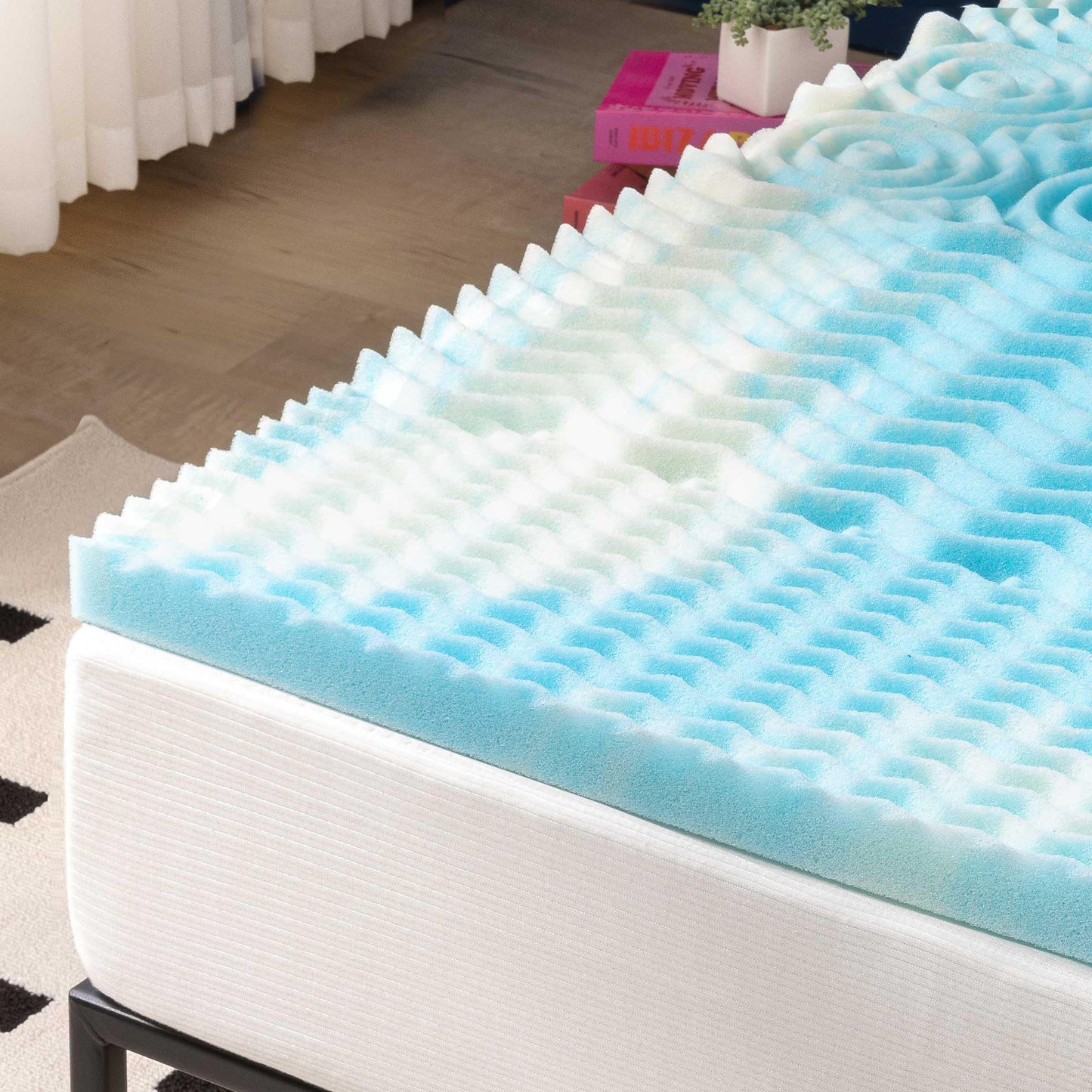Best Price Mattress 3 Inch 5-Zone Swirl Gel Aerobreeze Foam Mattress Topper, CertiPUR-US Certified, Dorm Essentials, King