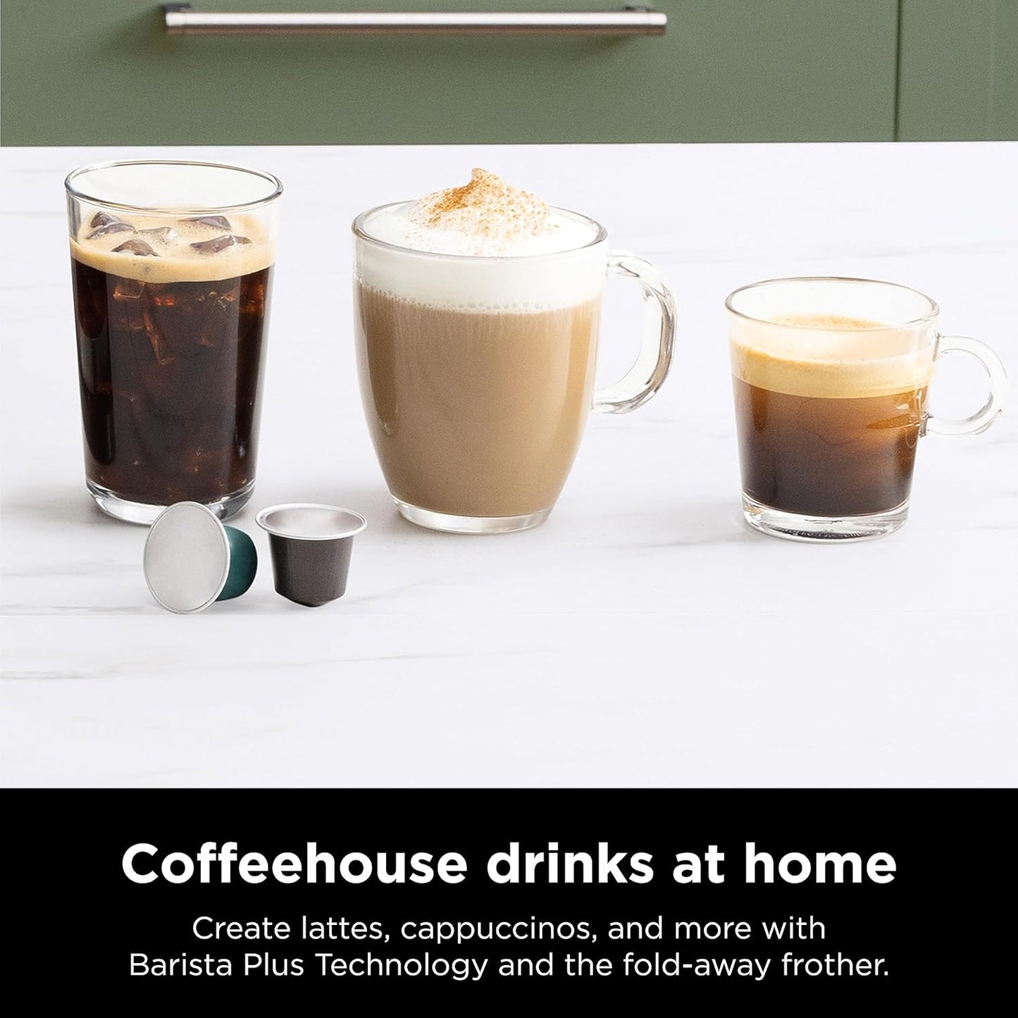 Ninja Espresso Maker - 3 Brew Styles, Single-Serve & Nespresso Compatible - Built-In Frother, Black
