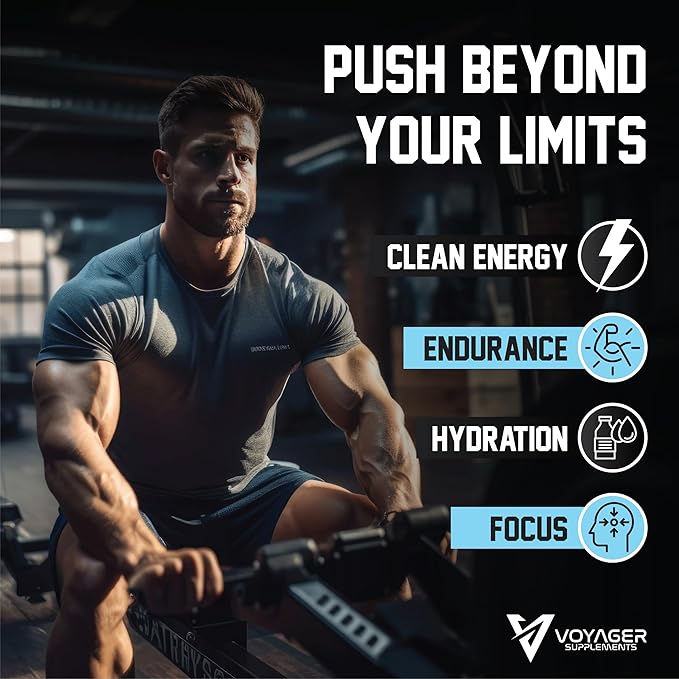 Voyager Pre-Workout Rocket Razz ??Creatine-Free Powder w/L-Citrulline, Beta-Alanine, Caffeine ??Supports Energy, Endurance & Focus ??30 Servings ??No Artificial Fillers ??GMP Certified