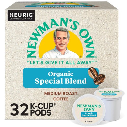 Newman's Own Organics Medium Roast Coffee K-Cup Pods - Special Blend, 32 Count