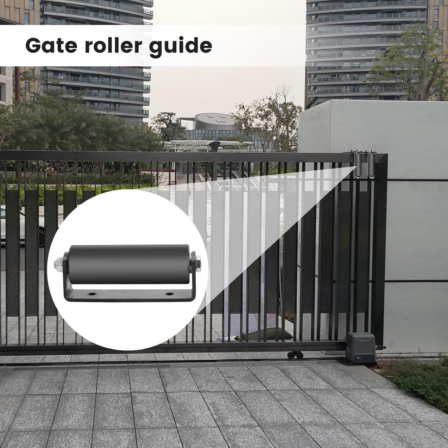 6" Gate Roller Guide,Sliding Gate Hardware with C-Sliding Gate Brackets,Sliding Gate Kit,Heavy Duty Sliding Gate Rollers,Rolling Gate Hardware Kit (2 Pack)
