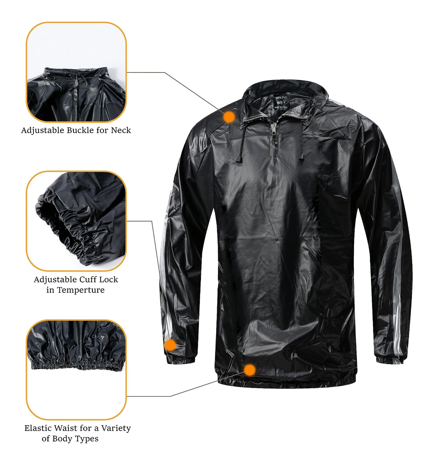 MulYeeh Sauna Suit Sweat Suit Gym Fitness Workout Anti-Rip Lightweight Upgrade Materials Plus Size Suit for Men Women