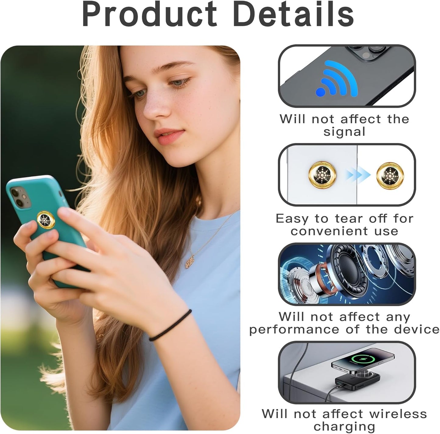 XH-carpet 5G (6Pcs EMF Stickers Blocker Neutralize Shield Protection from Cell Phones cased and Electronic Devices WiFi