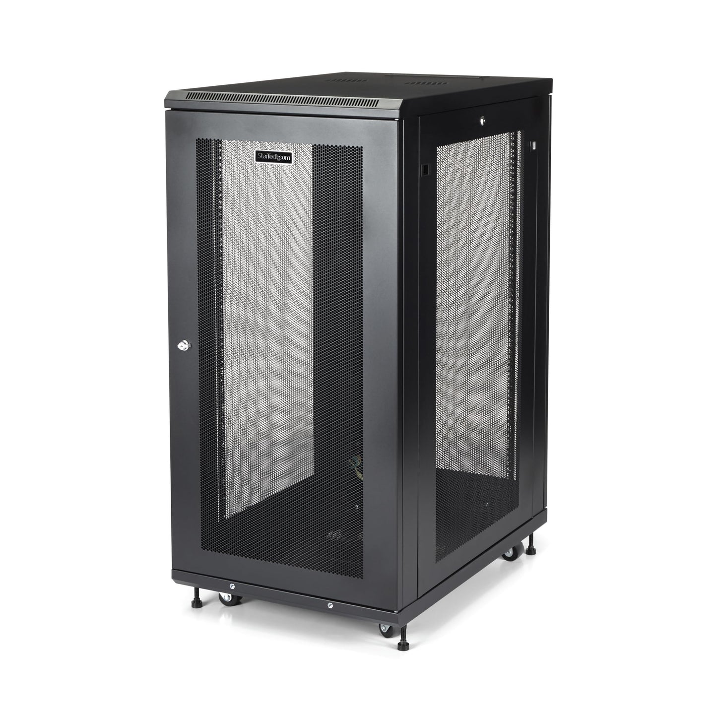 StarTech 24U Enterprise-Grade Server Rack Cabinet Kit, 19in Enclosed 4-Post Rack with Shelf and Cable Management, 29in (75cm) Mounting Depth, 992lb (450kg) Capacity