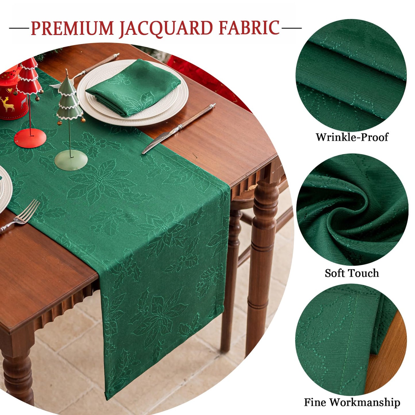 Joyfol Day Jacquard Autumn Table Runner,Fall Countryside Leaves Thanksgiving Table Runners,Waterproof Kitchen Dining Harvest Holiday Tabletop Decoration(14x72 Inch,Rust/Burnt Orange)