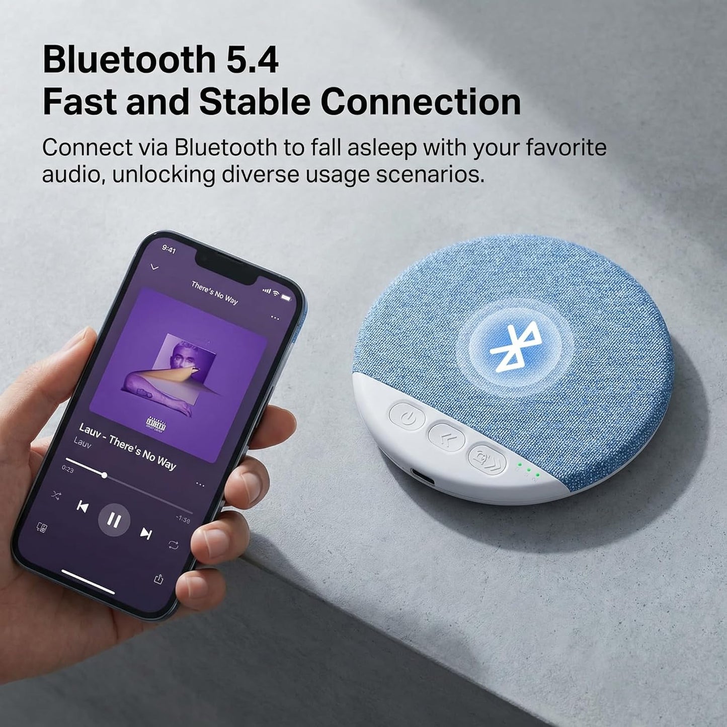 Tocualvoss Ultra-Thin Bluetooth Pillow Speaker,Mini Portable Under Pillow Speaker with White Noise Timer Wireless Sleep
