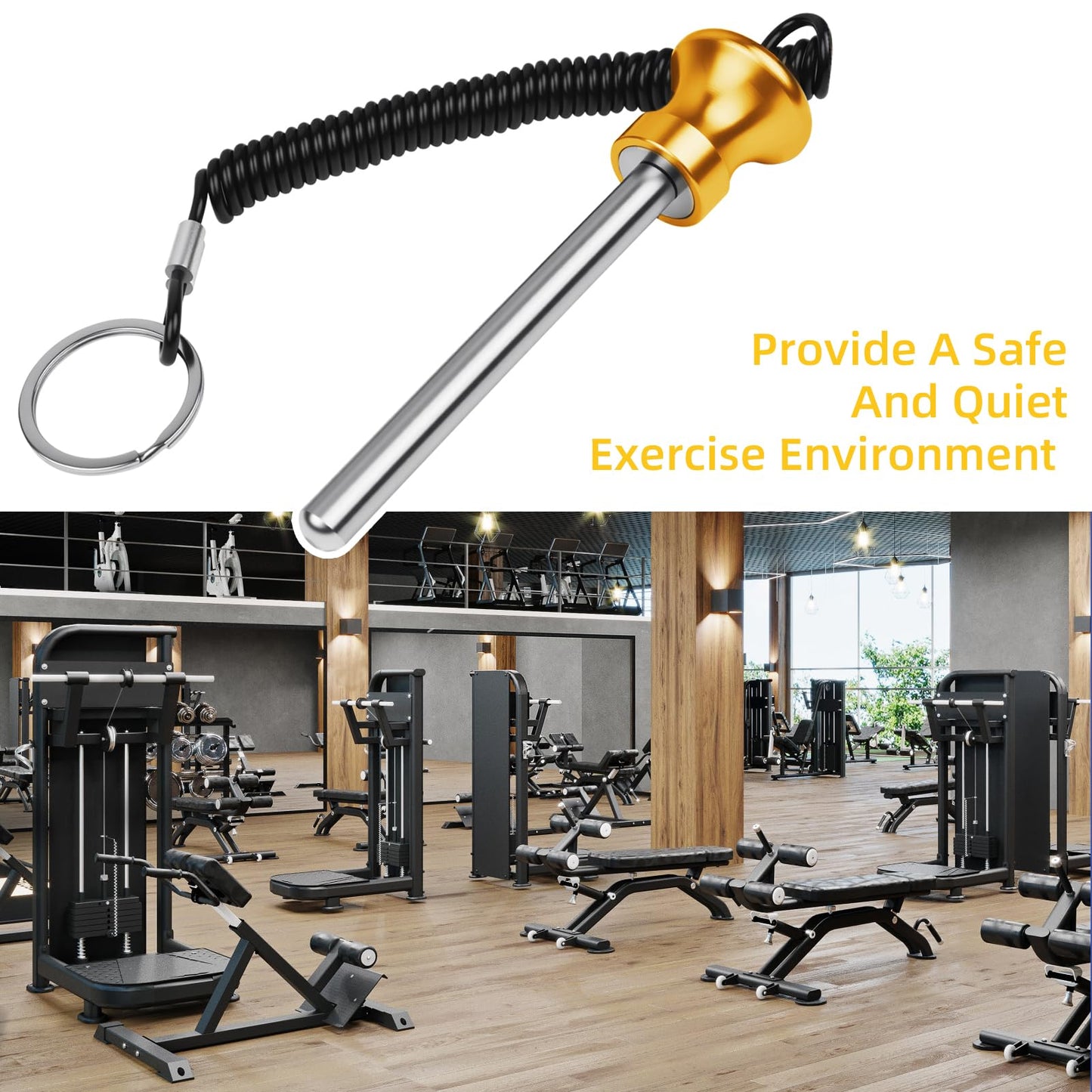 Topfinder 3 Pcs Weight Stack Pin, Magnetic Weight Pin, Gym Pin, Universal Exercise Machine Attachments with Pull Rope, Durable Gym Pins for Home Gym Parts and Exercise Machine Accessories