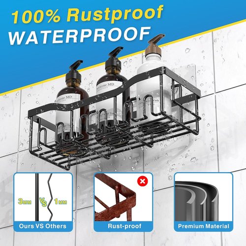 EUDELE Shower Caddy - 5 Pack Rustproof Stainless Steel Bath Organizers | Large Capacity, No Drilling Shelves