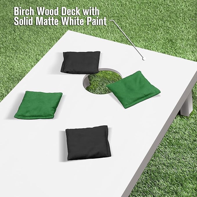 GoSports 4 ft x 2 ft Regulation Size Wooden Cornhole Boards Set - Includes Carrying Case and Over 100 Optional Bean Bag Colors