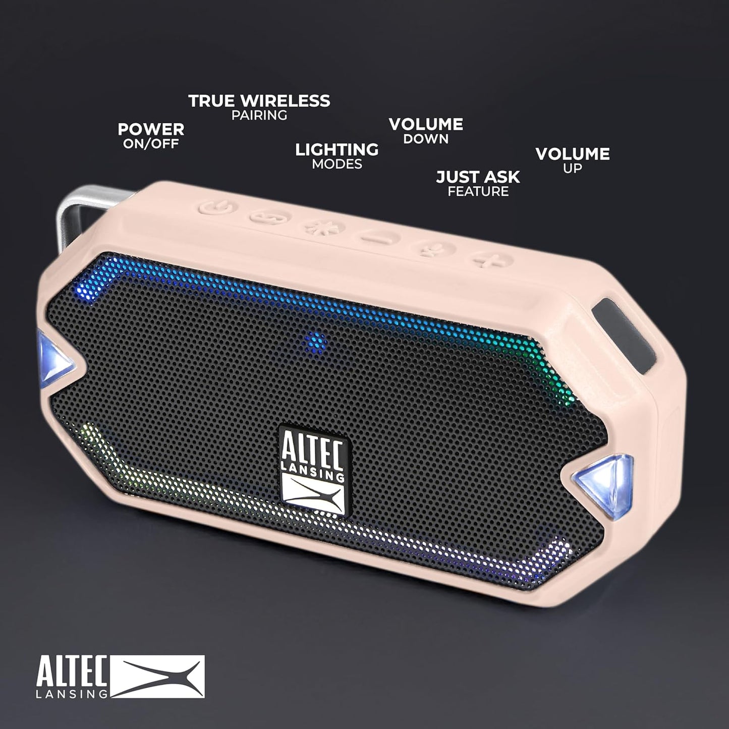 Altec Lansing IP67 6 - HydraMini Wireless Bluetooth Speaker, Waterproof USB C Rechargeable Battery with Hours Playtime
