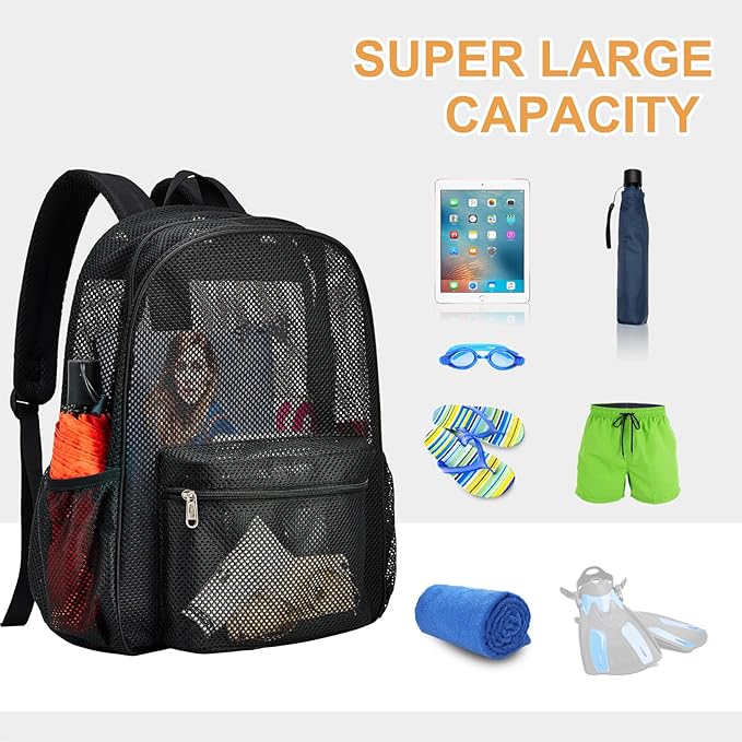 Oraben Duty Mesh Backpacks for Adults,See Through Backpack for Swimming Work Outdoor, Diving Backpack Carry Portable Oxygen Concentrators