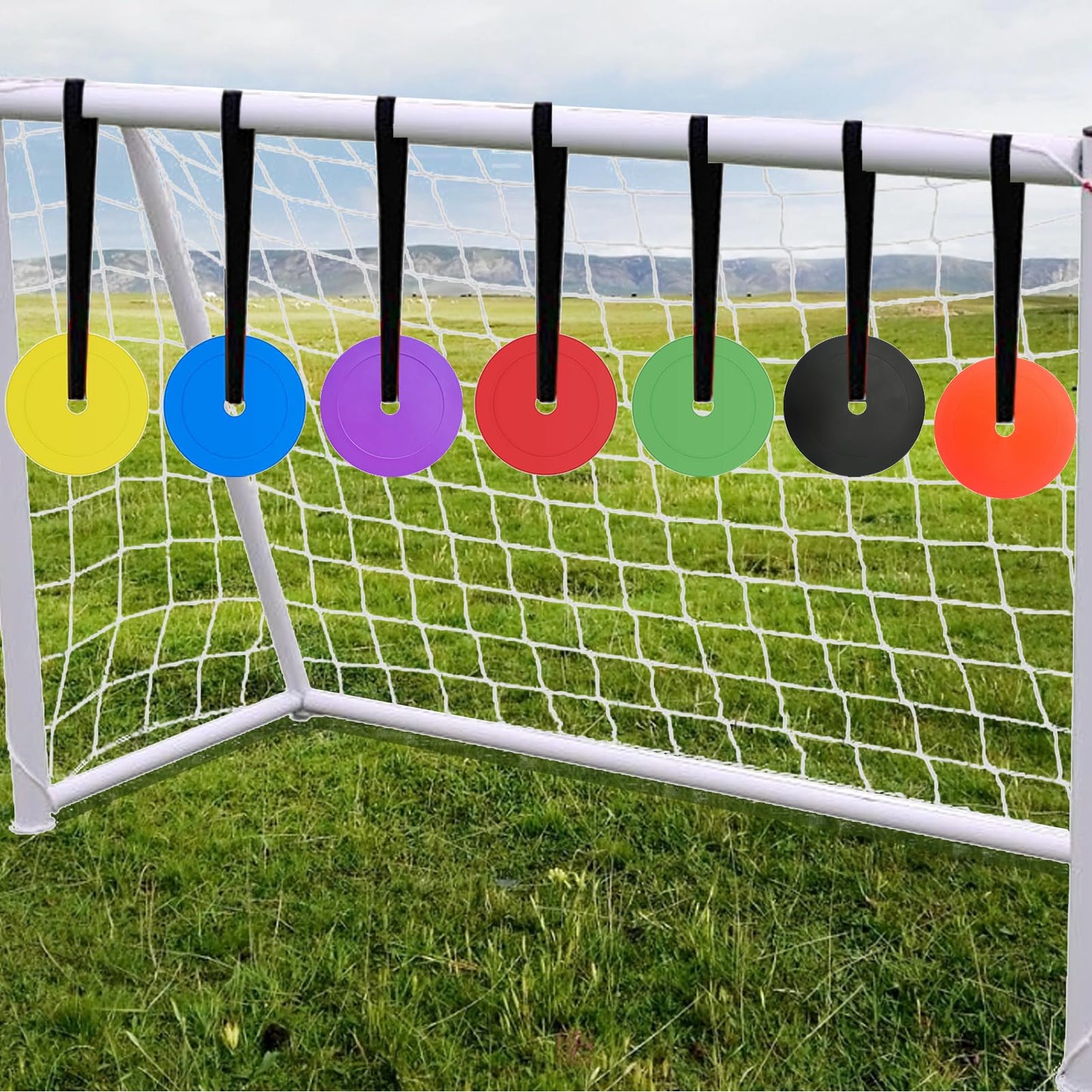 7 Pieces Soccer Goal Target,Multi-Color Agility Hockey Shooting Target with Adjustable Straps for Shooting Accuracy Training for Football Hockey Basketball Lacrosse Goal Sports Training