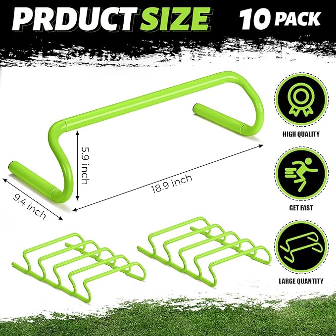 Wettarn 10 Pcs Speed Agility Training Hurdles Detachable Durable Hurdle Agility Plyometric and All Purpose Speed Training Equipment for Athletes Soccer Basketball