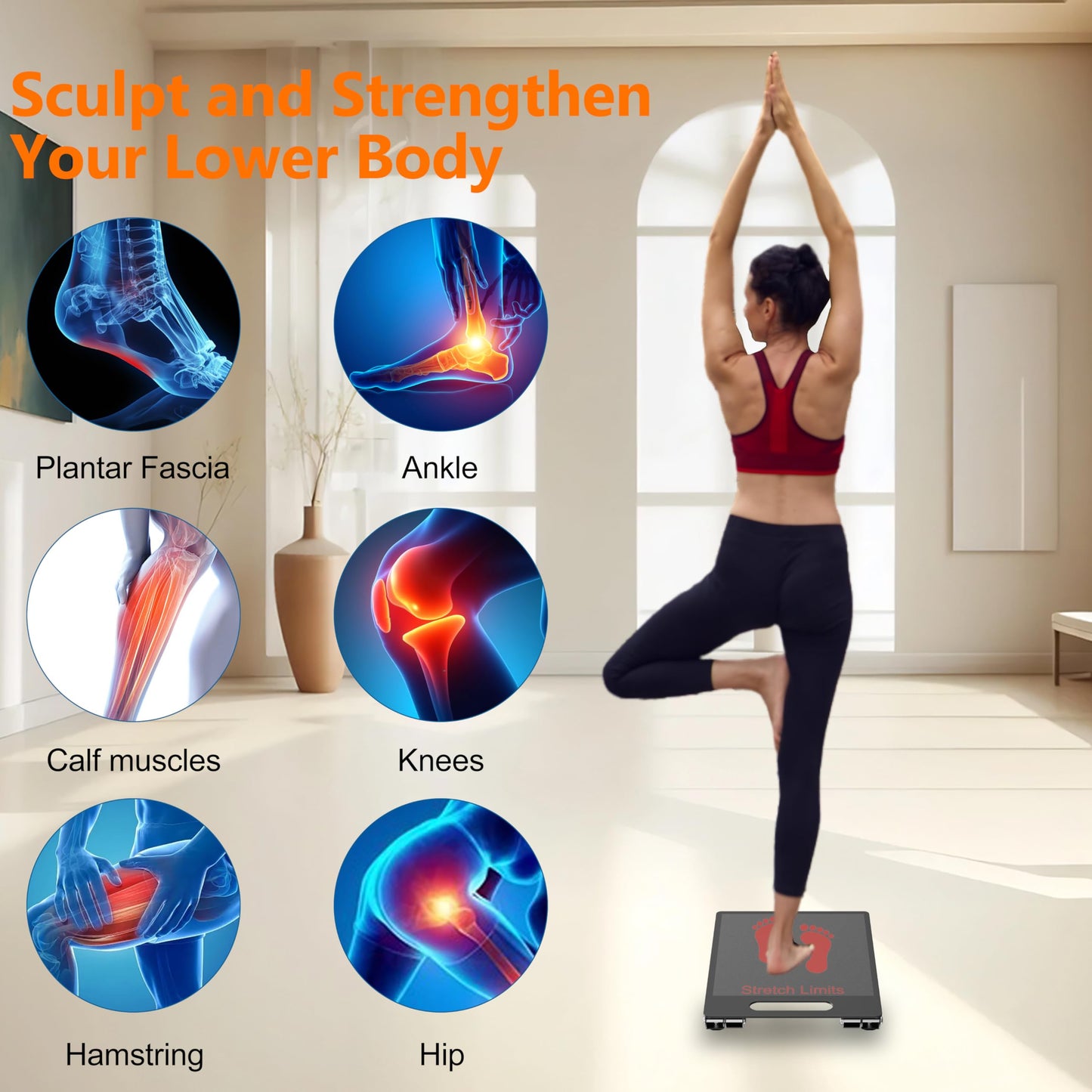 Rumoid Slant Board for Calf Stretching, Heavy Duty Steel Squat Wedge, 5-Level Adjustable Incline Board, 650 lb Weight Capacity for Heel Elevated Squats, Weightlifting, Calf Stretch & Physical Therapy