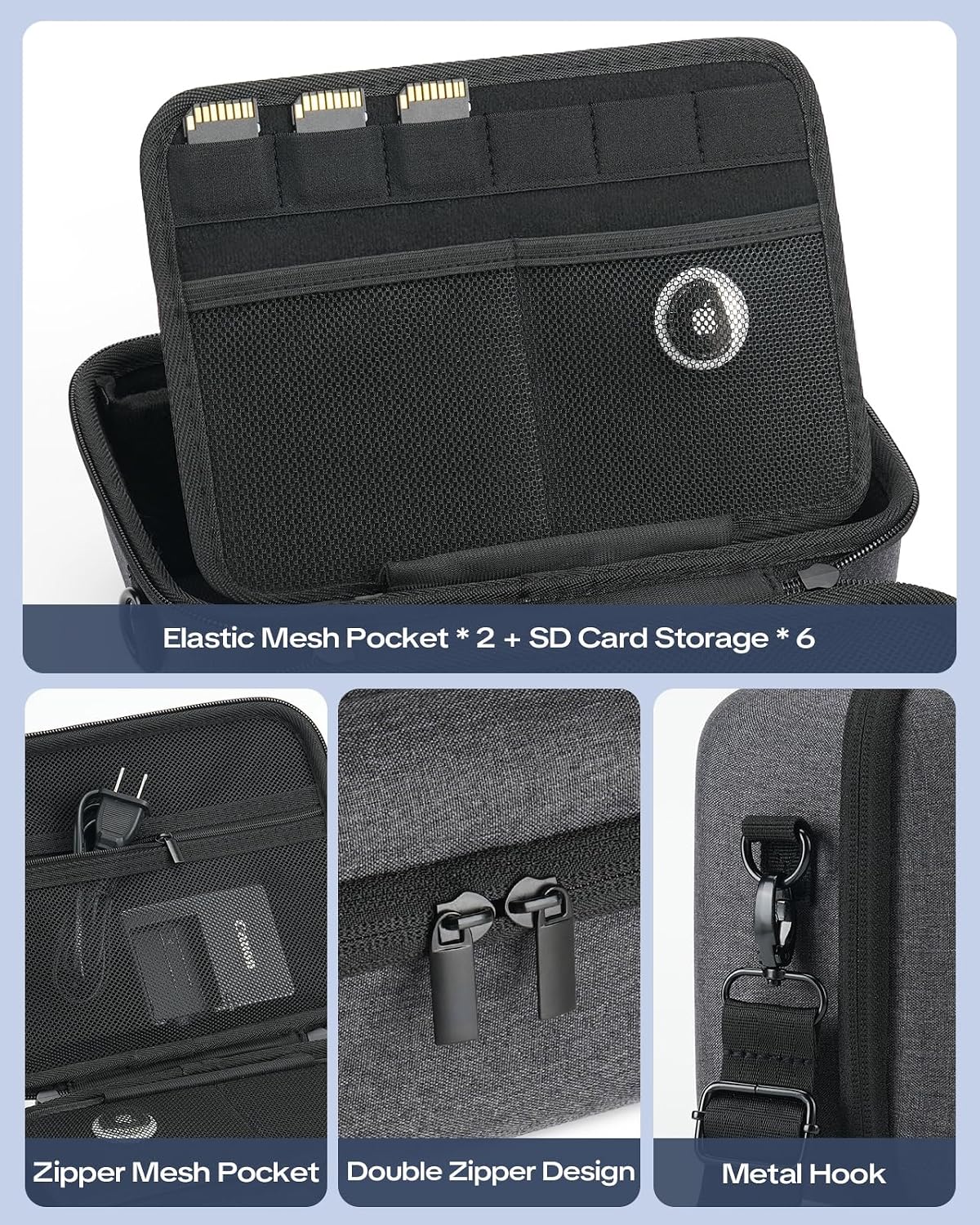 T7/R50/R100/R6 7 a6400 6 2 SQERO Camera Case for Canon EOS Rebel Mark II/Sony Alpha IV/Alpha DSLR SLR Mirrorless