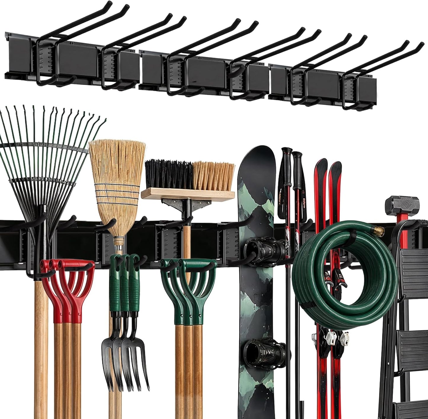 TIDYME Garage Wall Organizer - 48" Heavy-Duty Tool Storage Rack | Adjustable Double-Layer Hooks | 300 lbs Capacity
