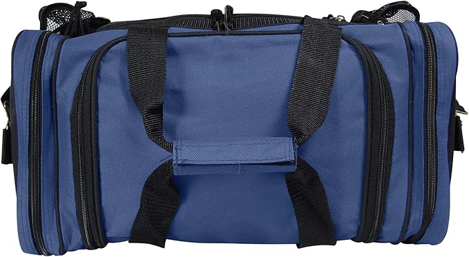 DALIX 17" Duffle Bag Dual Front Mesh Pockets (Black Gold Gray Dark Green Navy Blue Maroon Royal Blue Orange Pink Purple Red White